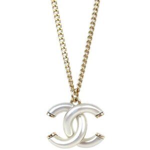 Chanel Gold Silver CC Chain Pendant Necklace